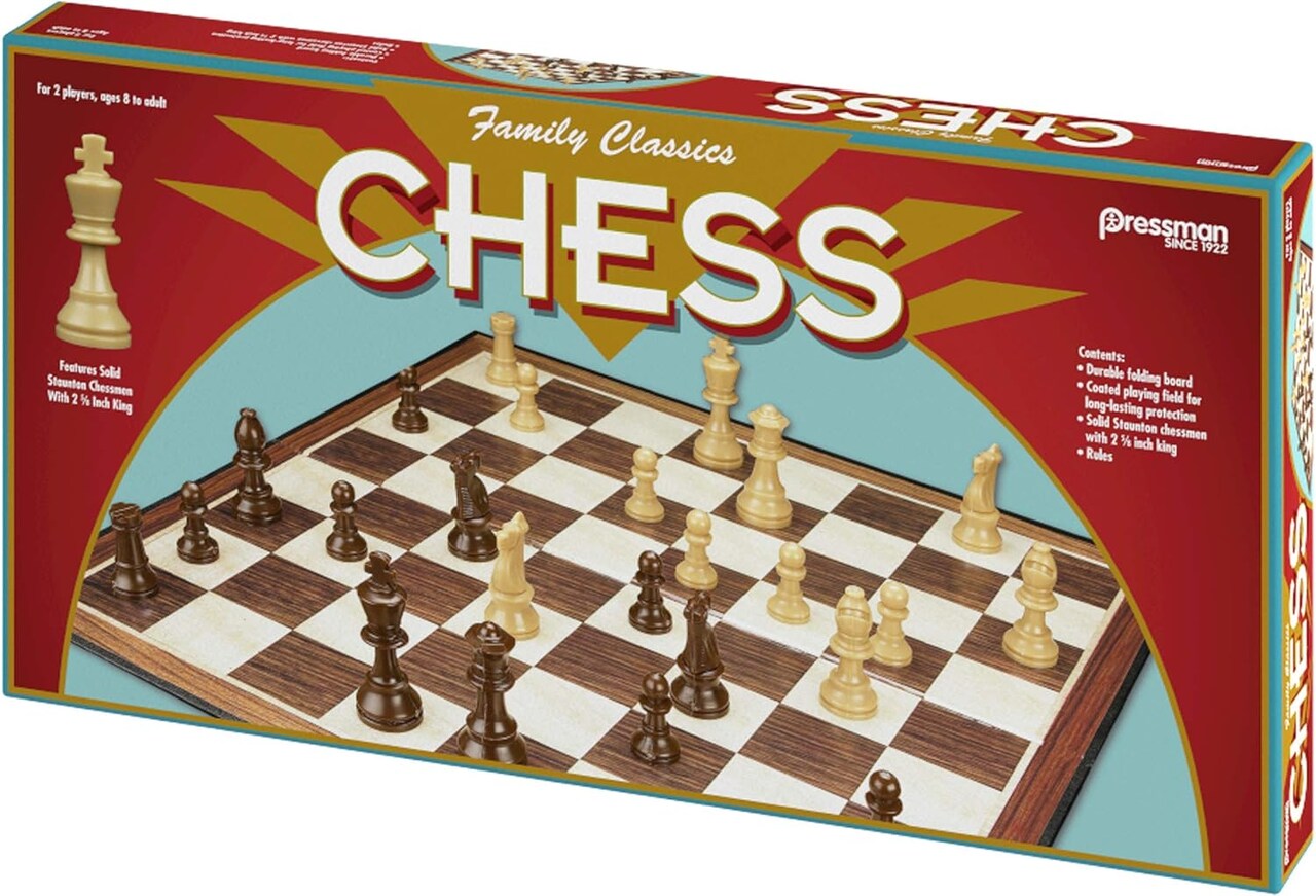 Pressman Family Classics Chess Game - Includes Folding Board and Full Size Chess Pieces